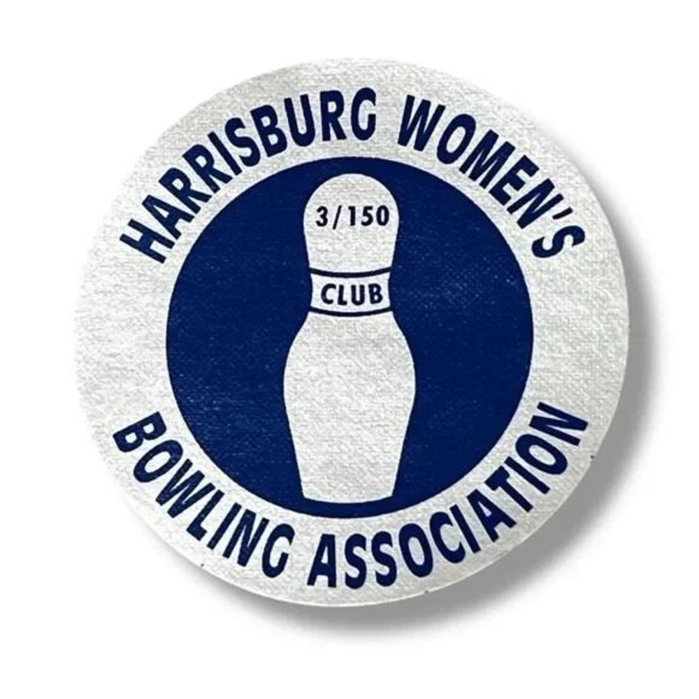Harrisburg PA Womens Bowling Association 3/150 Club Vintage Cloth Sticker DBX